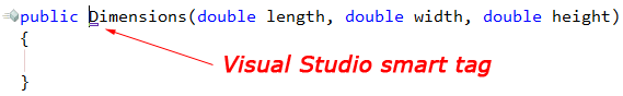 DXCore Visual Studio Smart Tag