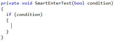 CodeRush Smart Enter test