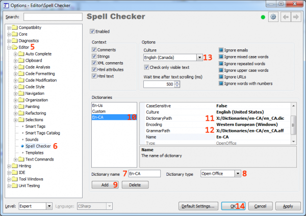 CodeRush Spell Checker adding dictionary