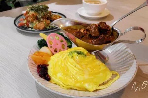 [食記。雲林斗六]隱の咖哩、丼。宮崎風味熟成牛肋歐姆蛋咖哩飯&大阪唐揚雞球 #斗六車站後站