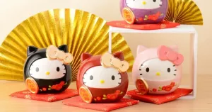 Kitty達摩存錢筒萌爆！7-ELEVEN預購「3個卡通存錢筒」Hello Kitty達摩、卡娜赫拉、我不是胖虎龍年限定開賣。