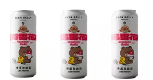 可愛系啤酒再加1！啤酒肚釀製、LINE FRIENDS推出必喝「草莓雪花冰啤酒」，7-11搶先喝。