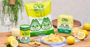 奇奇蒂蒂粉絲注意！迪士尼×栃木品牌「關東?栃木檸檬 Lemon牛乳」攜手推出復古洋芋片、糖果等限定零食。