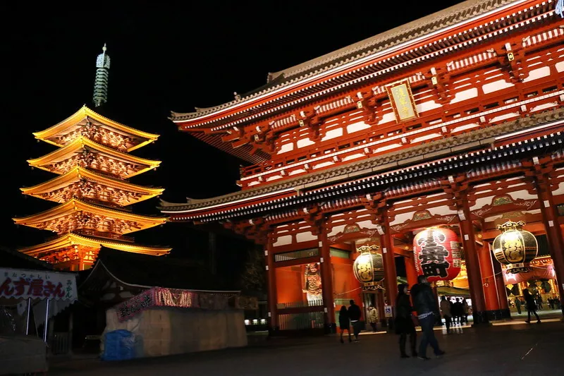 金龍山淺草寺-雷門-仲見世通-小舟町-五重塔-淺草神社-淺草文化中心-日夜景分享 