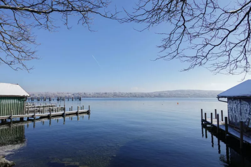 德國【德國慕尼黑】施塔恩貝格湖Starnberger see，河畔散步賞白鵝，冬季的冰雪世界。