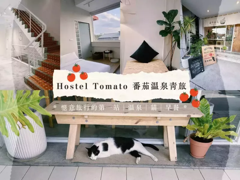 2023礁溪住宿CP首選 | 番茄溫泉青旅 Hostel Tomato |愜意旅行的第一站，一切都如此的剛剛好，精緻早餐、文青風格、有貓、有溫泉