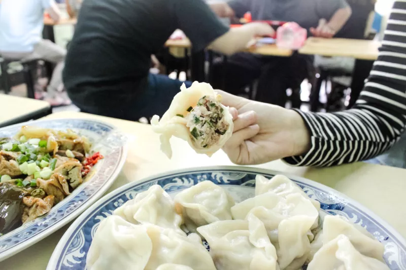 [臺北美食] 北大荒。巨無霸水餃一口無法掌握，皮薄汁多肉香，滷味更是一絕 // 南港