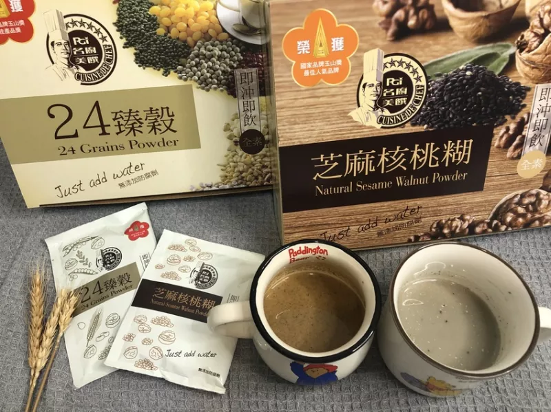 【沖泡飲品】天然穀物飲推薦｜名廚美饌 24臻穀與芝麻核桃糊，健康、營養(yǎng)滿滿，即食沖泡好便利，全素食！