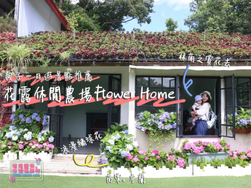 【苗栗卓蘭景點】花露休閒農場Flower Home：林萌之賞花去！親子景點推薦，北臺灣親子一日遊分享，浪漫繡球花季，好拍薰衣草田，景觀餐廳喝咖啡，還可以搭小火車逛逛喔！